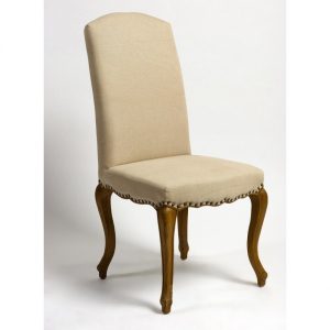 Silla Clásica Tapizada en Lino Natural