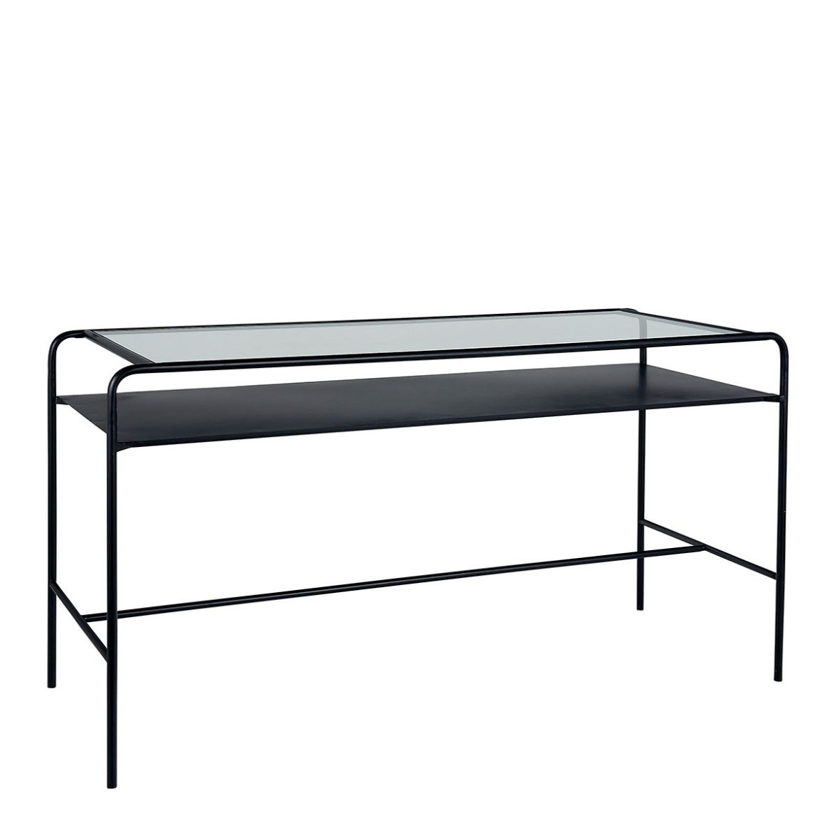 Escritorio de Diseño Minimalista en Metal Negro y Cristal Templado - Imagen 3
