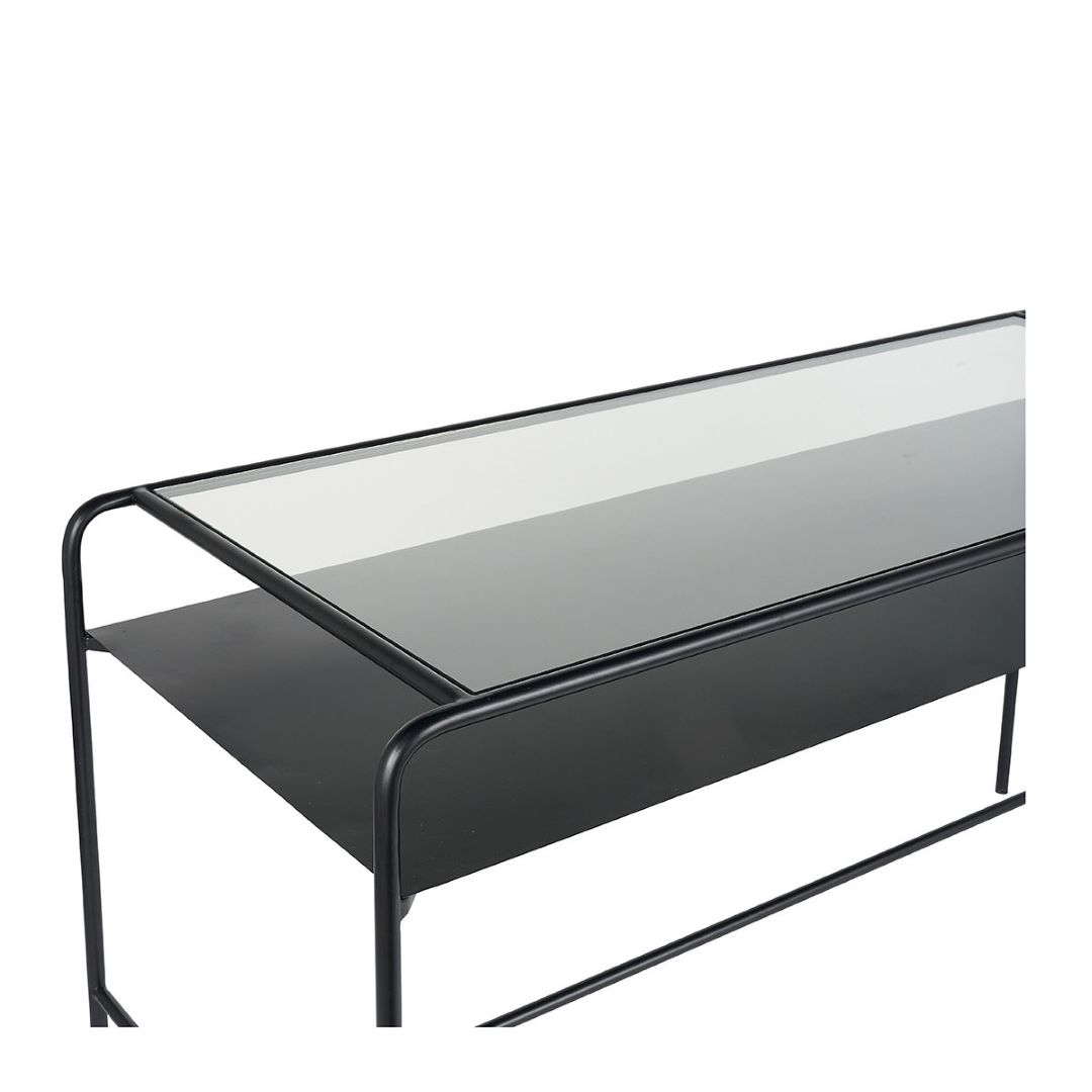 Escritorio de Diseño Minimalista en Metal Negro y Cristal Templado - Imagen 4