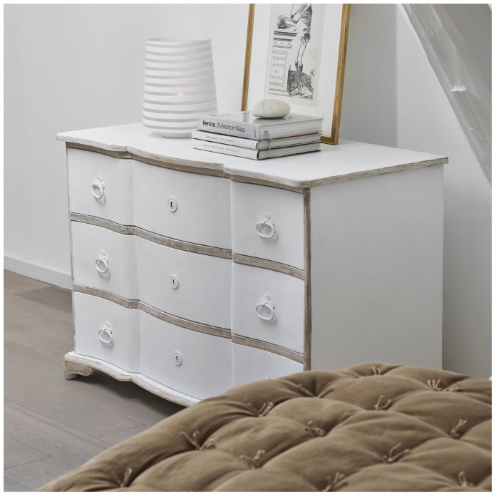 Cómoda Blanca con Detalles de Madera Natural - Imagen 3