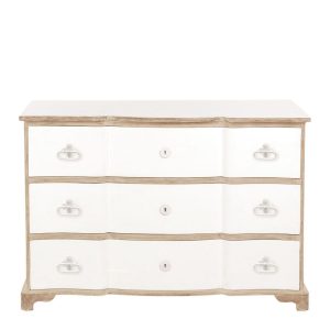 Cómoda Blanca con Detalles de Madera Natural