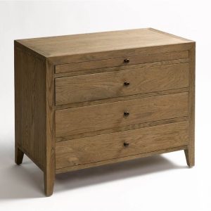 Cómoda de Roble Natural con Acabado Patinado en Gris