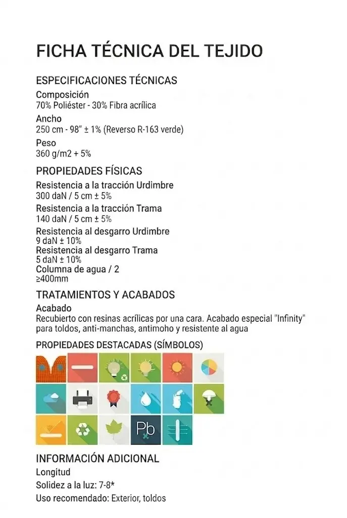 LONA ESTAMPADA PARA TOLDO AMAZONAS REVERSO VERDE - Imagen 5