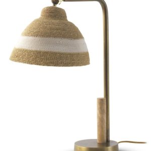 Lámpara de Sobremesa con Tulipa de Fibra Natural Trenzada