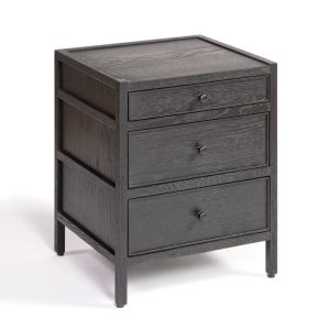 Mesita de Noche en Roble Negro  – 50 cm de Ancho