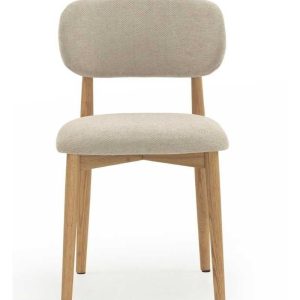 Silla de Roble Tapizada en Beige