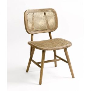 Silla de Roble Natural con Rejilla Artesanal