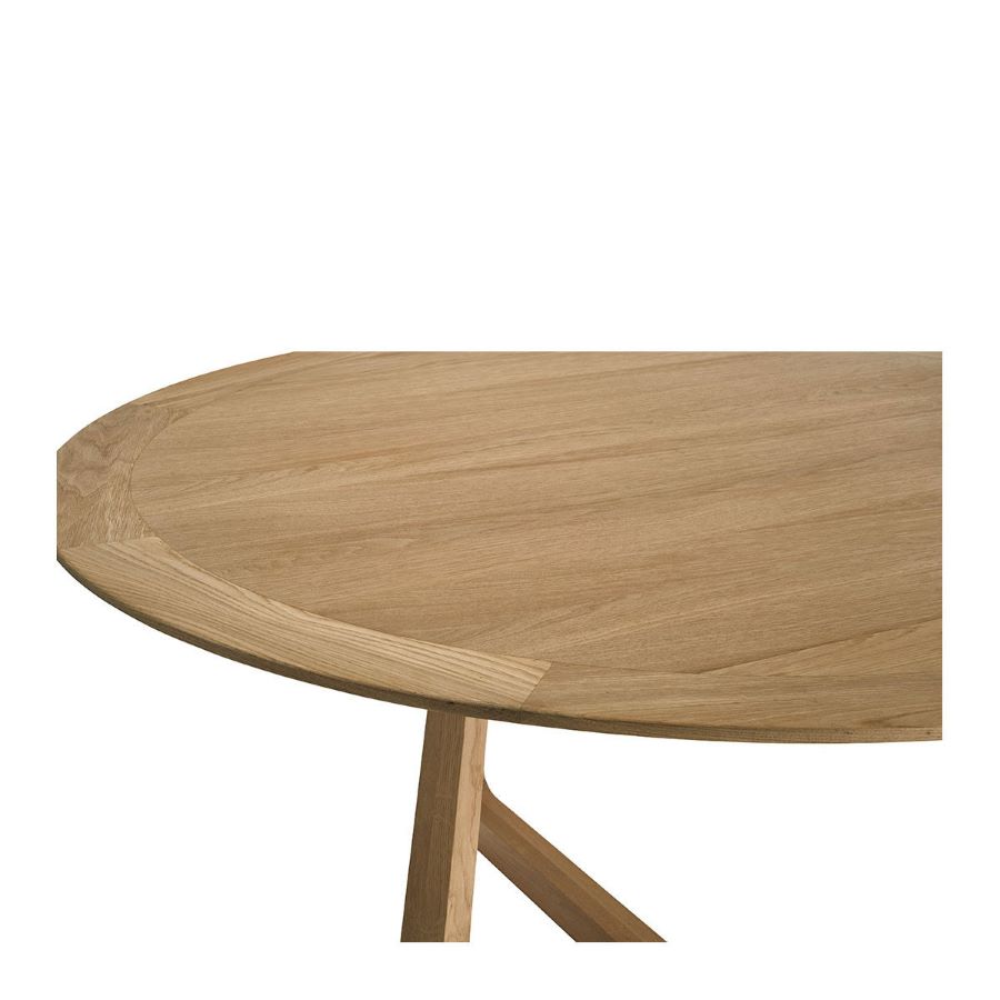 Mesa de Comedor Redonda de Roble Natural Claro de 150 cm - Imagen 3