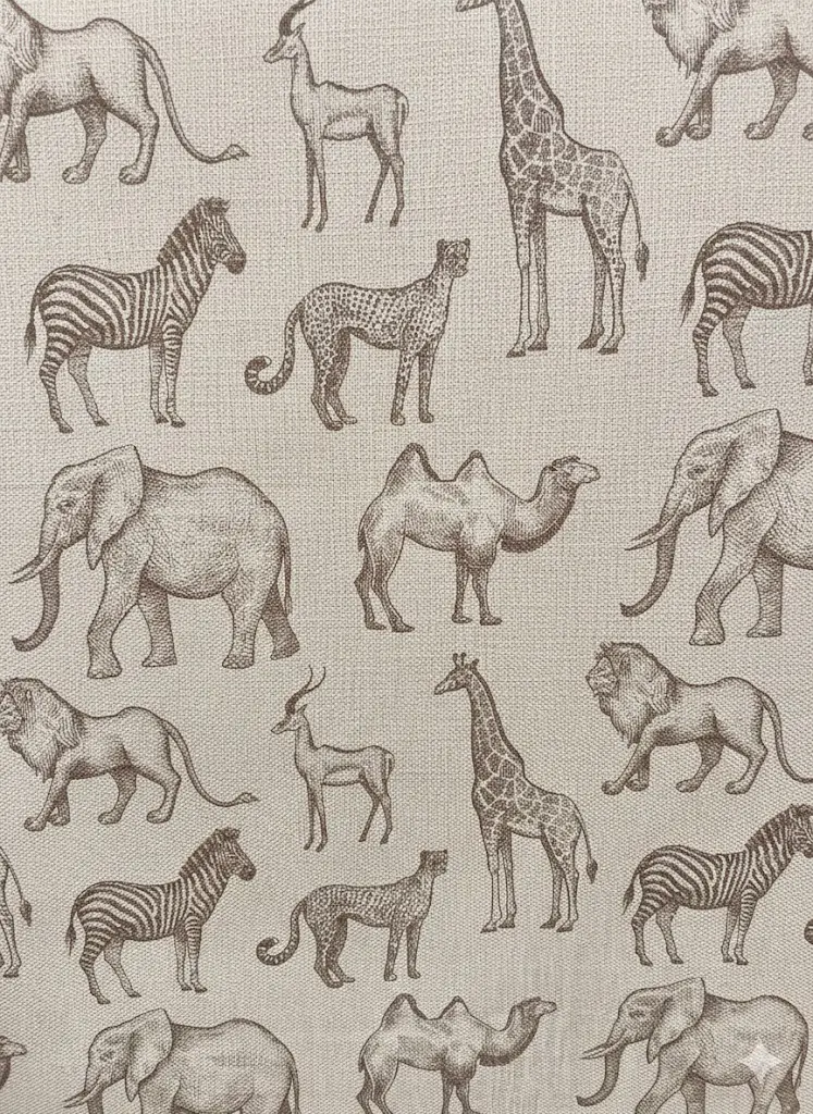 TELA ESTAMPADO ANIMALES CEBRA C/HIEDRA - Imagen 2