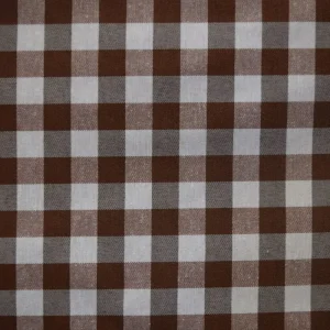 TELA VICHY C/MARRÓN CUADRO MEDIO – HILO TINTADO ANCHO 280CM
