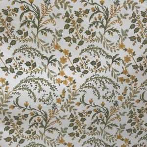 TELA ESTAMPADA FLORES MOSTAZA VERDE (ANCHO 280 CM)