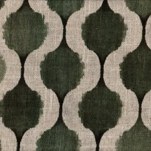 TELA MÓNACO GEOMÉTRICA VERDE Y BEIGE – ANCHO 280 CM