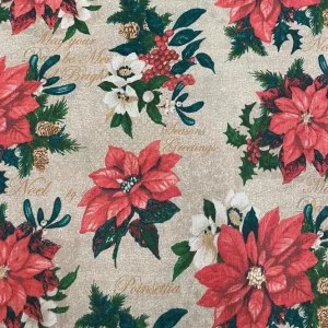 TELA DE NAVIDAD FLOR DE PASCUA – 280 CM