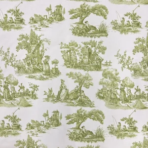 TELA TOILE DE JOUY ESCENAS CAMPESTRES – PISTACHO