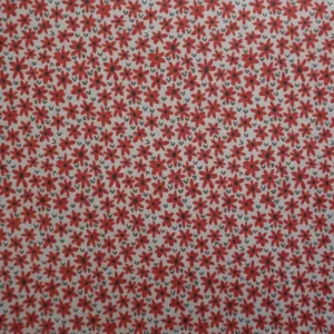 TELA DE ALGODÓN 100% MARGARITA C/ROJO