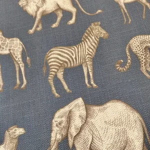 TELA ESTAMPADO ANIMALES CEBRA C/MARINO