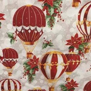 TELA DE NAVIDAD GLOBOS AEROSTÁTICOS – 100% ALGODÓN – 280 CM