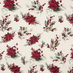 TELA DE NAVIDAD FLOR DE PASCUA – 100% ALGODÓN – 280 CM