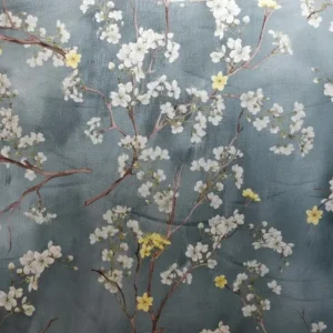 TELA FLOR ALMENDRO TURQUESA – 100% ALGODÓN – 280CM