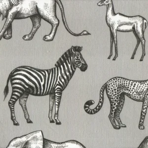 TELA RESINADA ELEFANTE GRIS 140CM – 50% ALGODÓN 50% POLIÉSTER