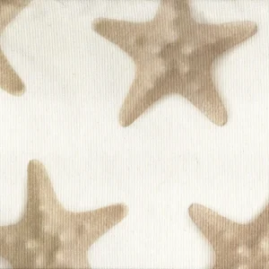 TELA RESINADA ESTRELLA DE MAR BLANCO Y BEIGE 140CM – 50% ALGODÓN 50% POLIÉSTER