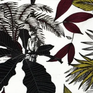 TELA RESINADA HOJAS MULTICOLOR 140CM – 50% ALGODÓN 50% POLIÉSTER
